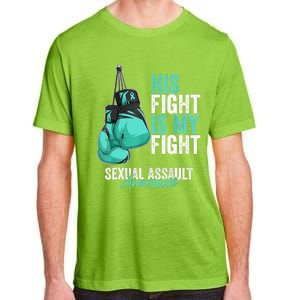 Sexual Assault Awareness Month Boxing Gloves Teal Ribbon Adult ChromaSoft Performance T-Shirt