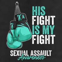 Sexual Assault Awareness Month Boxing Gloves Teal Ribbon 7 Panel Mesh Trucker Snapback Hat