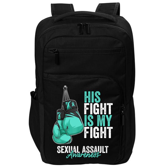Sexual Assault Awareness Month Boxing Gloves Teal Ribbon Impact Tech Backpack