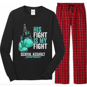 Sexual Assault Awareness Month Boxing Gloves Teal Ribbon Long Sleeve Pajama Set