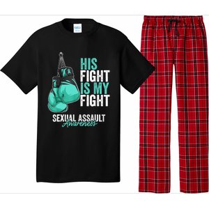 Sexual Assault Awareness Month Boxing Gloves Teal Ribbon Pajama Set