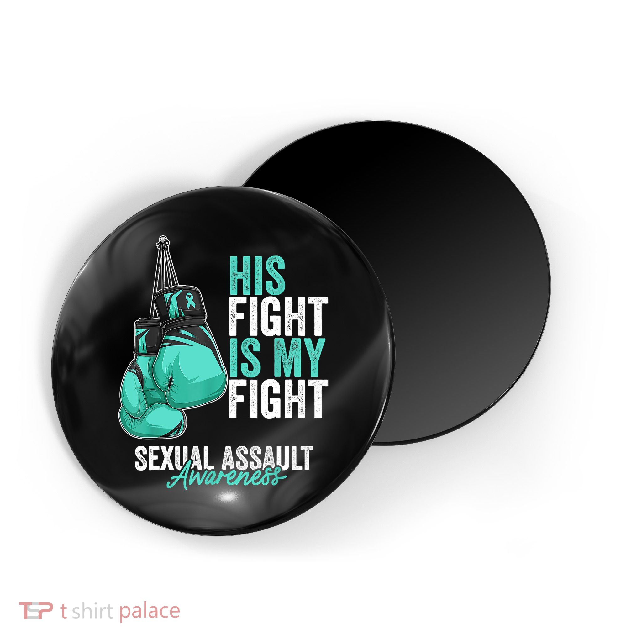 Sexual Assault Awareness Month Boxing Gloves Teal Ribbon Magnet