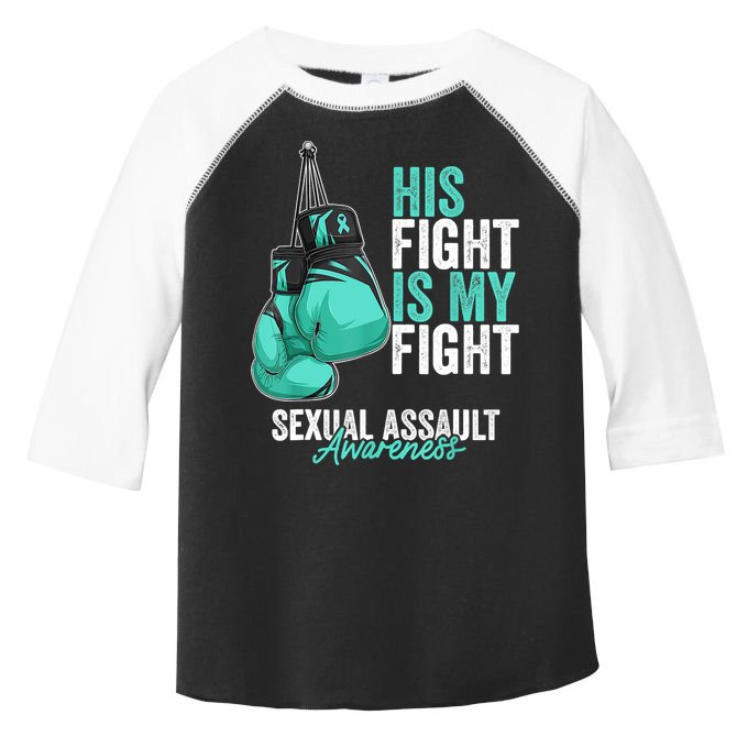 Sexual Assault Awareness Month Boxing Gloves Teal Ribbon Toddler Fine Jersey T-Shirt