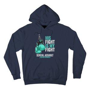 Sexual Assault Awareness Month Boxing Gloves Teal Ribbon Hoodie