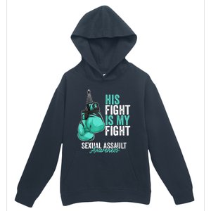 Sexual Assault Awareness Month Boxing Gloves Teal Ribbon Urban Pullover Hoodie