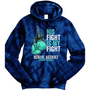 Sexual Assault Awareness Month Boxing Gloves Teal Ribbon Tie Dye Hoodie