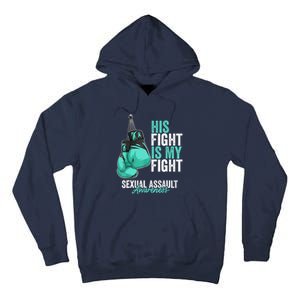 Sexual Assault Awareness Month Boxing Gloves Teal Ribbon Tall Hoodie