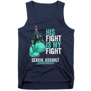 Sexual Assault Awareness Month Boxing Gloves Teal Ribbon Tank Top