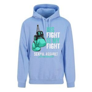 Sexual Assault Awareness Month Boxing Gloves Teal Ribbon Unisex Surf Hoodie