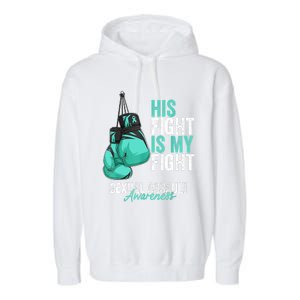 Sexual Assault Awareness Month Boxing Gloves Teal Ribbon Garment-Dyed Fleece Hoodie