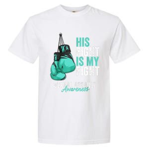 Sexual Assault Awareness Month Boxing Gloves Teal Ribbon Garment-Dyed Heavyweight T-Shirt