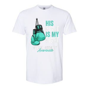 Sexual Assault Awareness Month Boxing Gloves Teal Ribbon Softstyle CVC T-Shirt