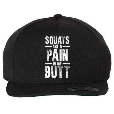 Squats Are A Pain In My Butt Funny Fitness Gym Lovers Gift Wool Snapback Cap