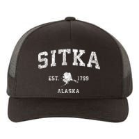 Sitka Alaska Ak Vintage Established Athletic Sports Design Yupoong Adult 5-Panel Trucker Hat