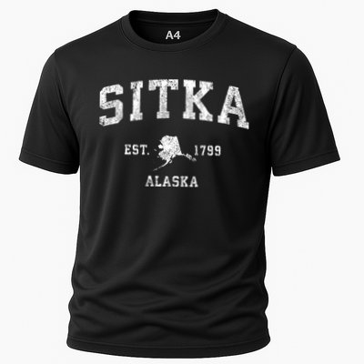 Sitka Alaska Ak Vintage Established Athletic Sports Design Performance Shirt