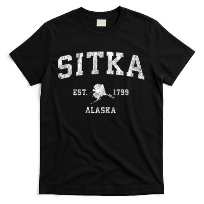 Sitka Alaska Ak Vintage Established Athletic Sports Design T-Shirt