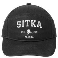 Sitka Alaska Ak Vintage Established Athletic Sports Design 7-Panel Snapback Hat