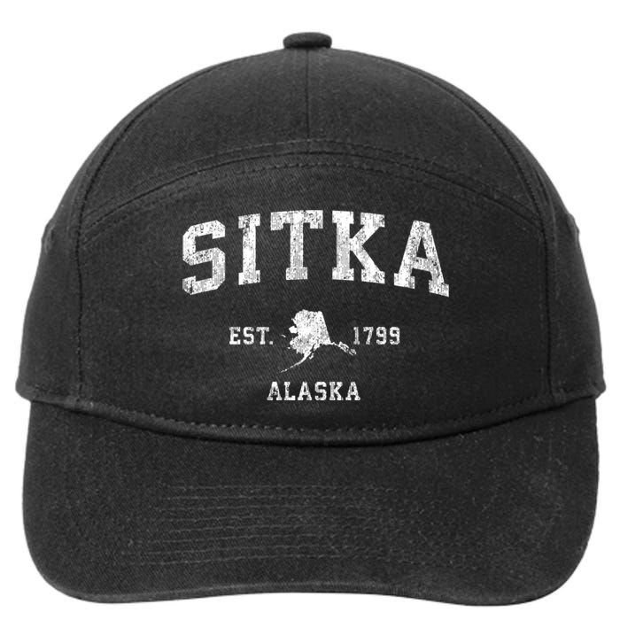 Sitka Alaska Ak Vintage Established Athletic Sports Design 7-Panel Snapback Hat