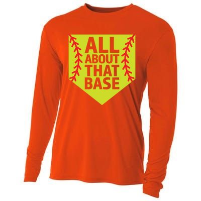 Softball All About That Base Cute Mom Coach Softball Player Gift Cooling Performance Long Sleeve Crew