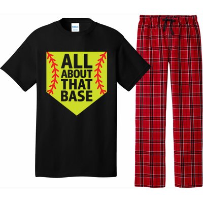 Softball All About That Base Cute Mom Coach Softball Player Gift Pajama Set