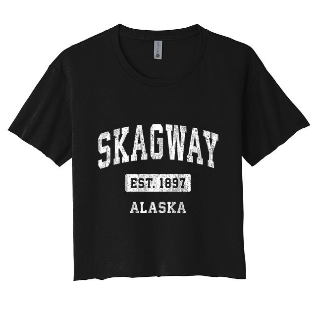 Skagway Alaska Ak Vintage Sports Established Design Crop Top