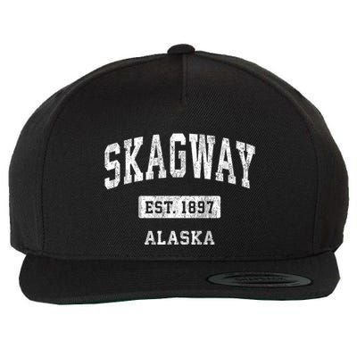 Skagway Alaska Ak Vintage Sports Established Design Wool Snapback Cap