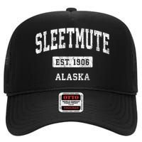 Sleetmute Alaska Ak Vintage Sports Established Design High Crown Mesh Back Trucker Hat