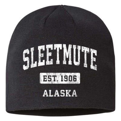 Sleetmute Alaska Ak Vintage Sports Established Design Sustainable Beanie