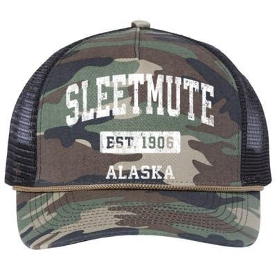 Sleetmute Alaska Ak Vintage Sports Established Design Retro Rope Trucker Hat Cap