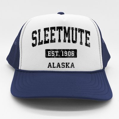 Sleetmute Alaska Ak Vintage Sports Established Design Trucker Hat