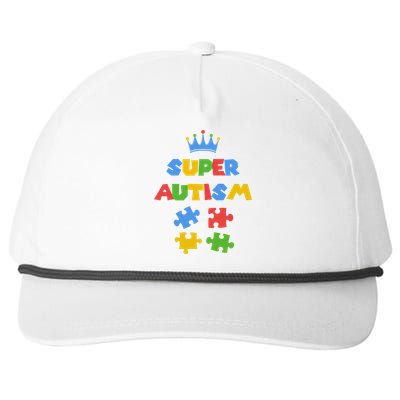 Super Autism Autism Superhero Autism Is My Super Power Meaningful Gift Snapback Five-Panel Rope Hat