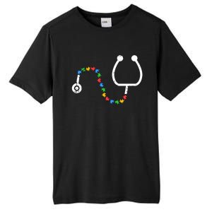 Stethoscope Autism Awareness Medical Rn Nurse Doctor Funny Gift Tall Fusion ChromaSoft Performance T-Shirt