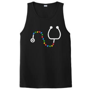 Stethoscope Autism Awareness Medical Rn Nurse Doctor Funny Gift PosiCharge Competitor Tank