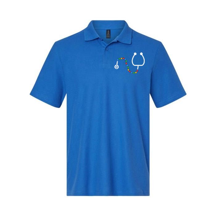 Stethoscope Autism Awareness Medical Rn Nurse Doctor Funny Gift Softstyle Adult Sport Polo