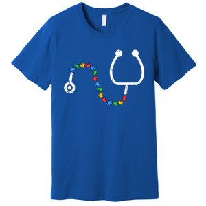 Stethoscope Autism Awareness Medical Rn Nurse Doctor Funny Gift Premium T-Shirt