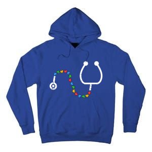 Stethoscope Autism Awareness Medical Rn Nurse Doctor Funny Gift Tall Hoodie