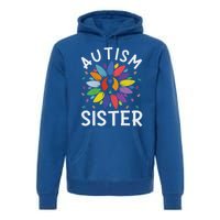 Sunflower Autism Awareness Day Matching Family Autism Sister Gift Premium Hoodie