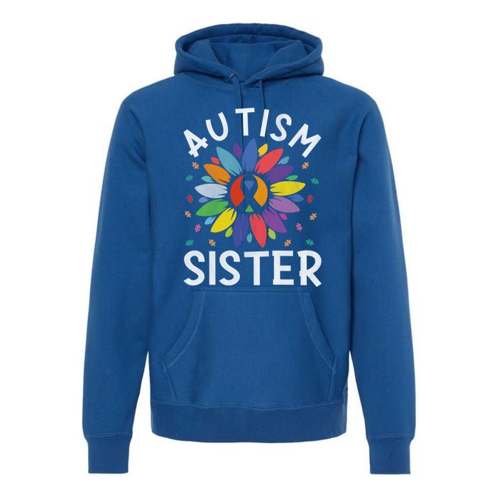 Sunflower Autism Awareness Day Matching Family Autism Sister Gift Premium Hoodie