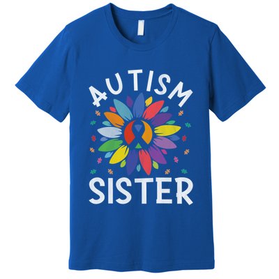 Sunflower Autism Awareness Day Matching Family Autism Sister Gift Premium T-Shirt