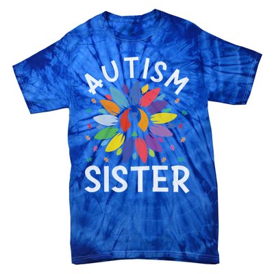 Sunflower Autism Awareness Day Matching Family Autism Sister Gift Tie-Dye T-Shirt