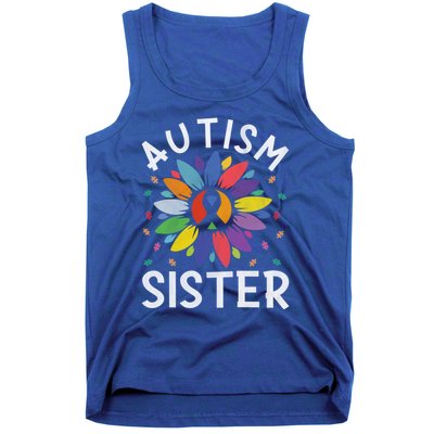 Sunflower Autism Awareness Day Matching Family Autism Sister Gift Tank Top