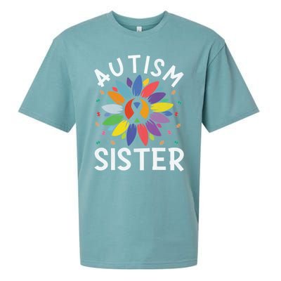 Sunflower Autism Awareness Day Matching Family Autism Sister Gift Sueded Cloud Jersey T-Shirt