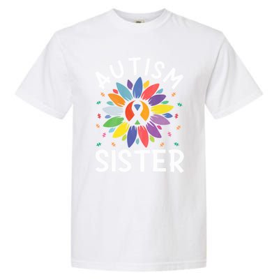 Sunflower Autism Awareness Day Matching Family Autism Sister Gift Garment-Dyed Heavyweight T-Shirt