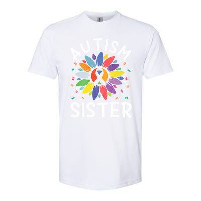 Sunflower Autism Awareness Day Matching Family Autism Sister Gift Softstyle CVC T-Shirt