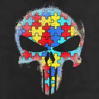 Skull Autism Awareness Tee Mom Dad Autism 7 Panel Mesh Trucker Snapback Hat