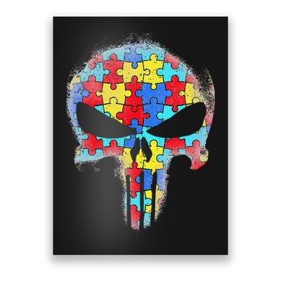 Skull Autism Awareness Tee Mom Dad Autism Poster