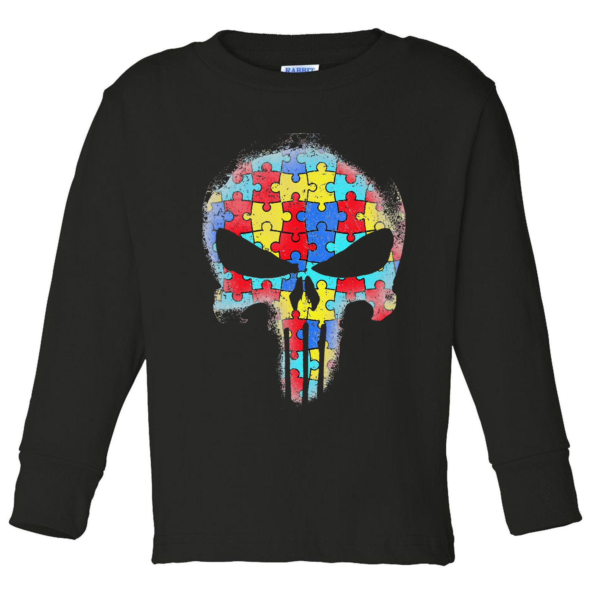Skull Autism Awareness Tee Mom Dad Autism Toddler Long Sleeve Shirt