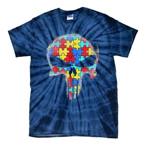 Skull Autism Awareness Tee Mom Dad Autism Tie-Dye T-Shirt