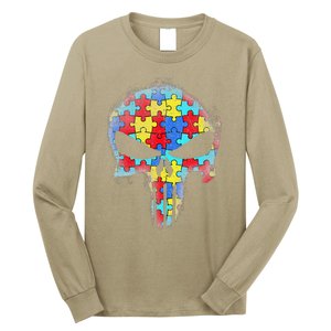 Skull Autism Awareness Tee Mom Dad Autism Long Sleeve Shirt