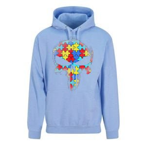 Skull Autism Awareness Tee Mom Dad Autism Unisex Surf Hoodie